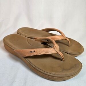 Reef Cushion Cloud Womens 10 Flip Flops Tan Brown Sandals